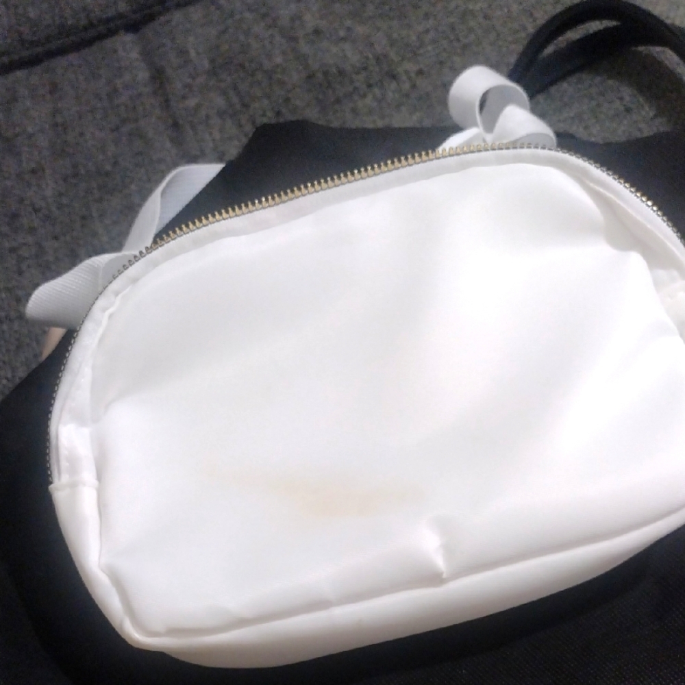 Stylish Black and White Backpack - fanny pack